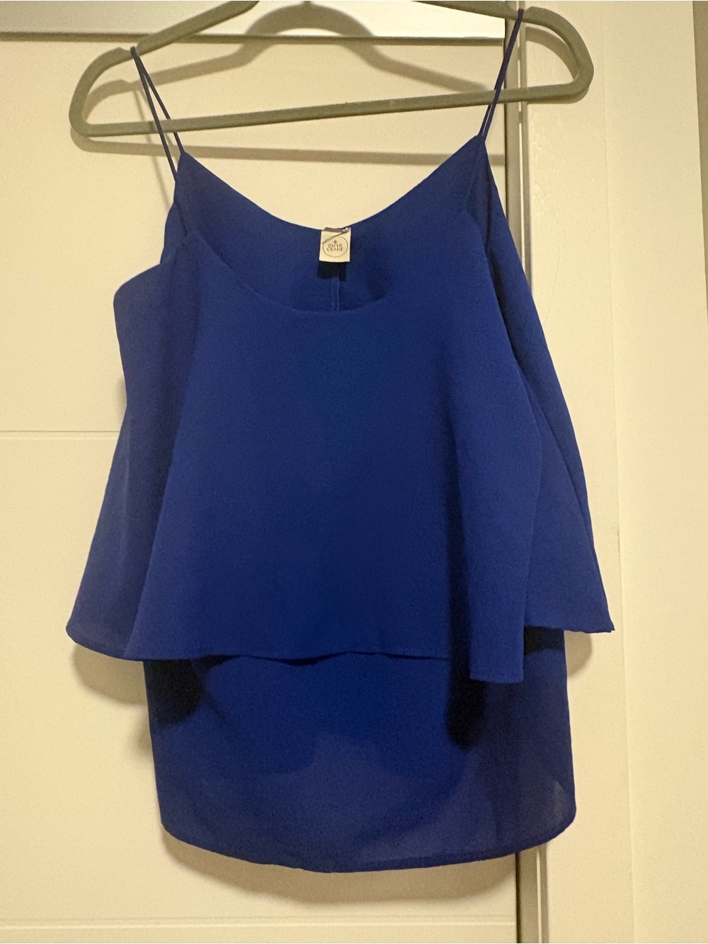 Cobalt Blue Layered Spaghetti Strap Tank Top